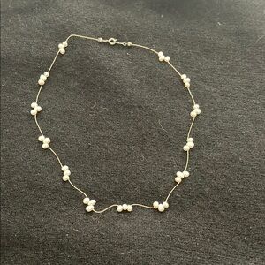 Elegant Pearl Necklace with Gold Chain
